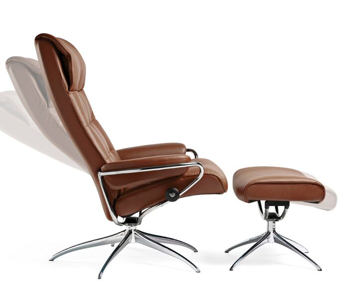 Stressless-Sessel London in kupfer mit Fußstütze und verstellbarer Rückenlehne